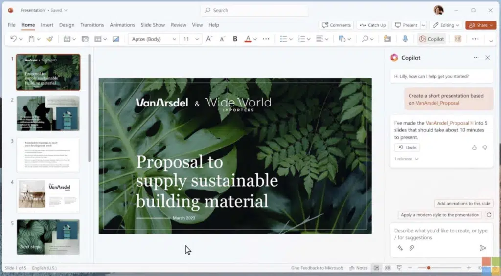 Microsoft 365 Copilot in PowerPoint Microsoft 365 Copilot in PowerPoint