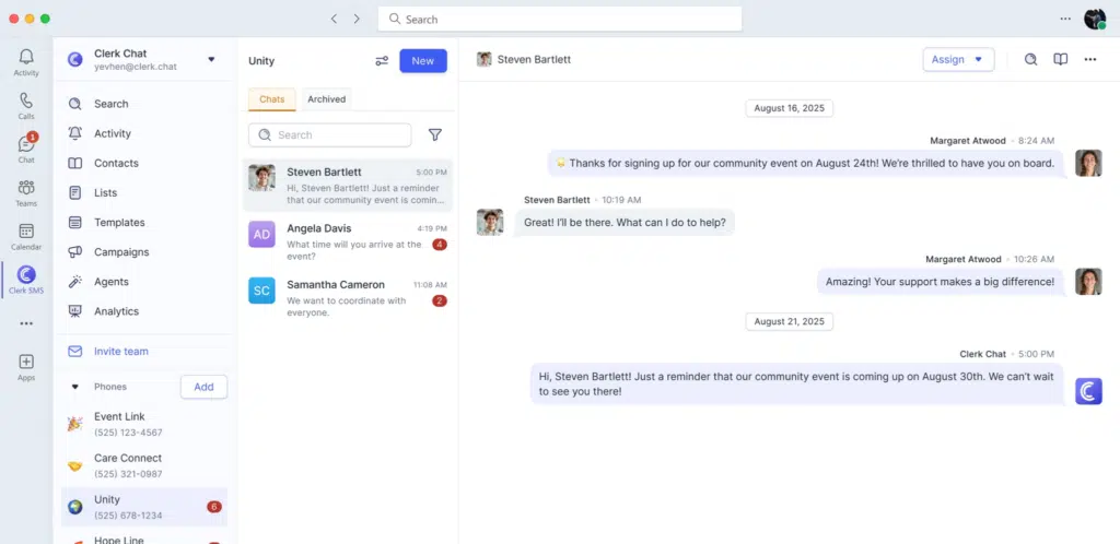 Clerk Chat SMS for Microsoft Teams Clerk Chat SMS for Microsoft Teams