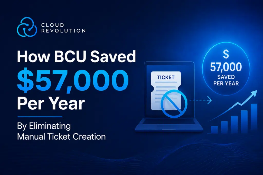 How BCU Saved $57,000 Per Year by Eliminating Manual Ticket Creation 