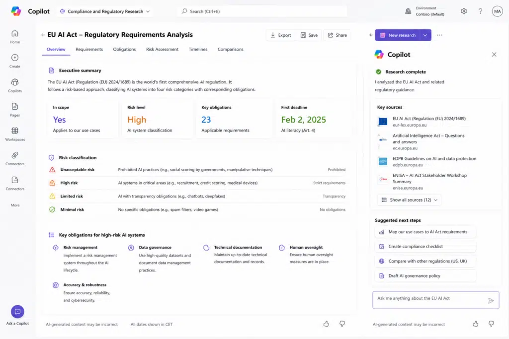 Copilot use case for regulatory research