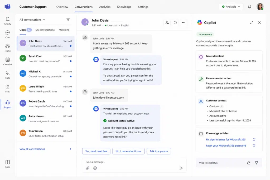 Virtual agents in Copilot
