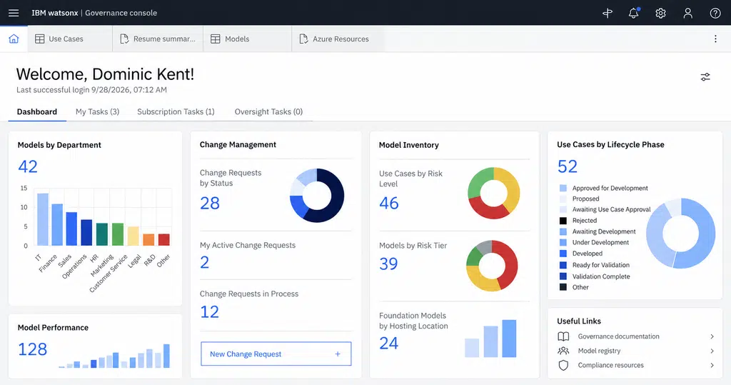 IBM Watson governance controls